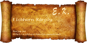 Eichhorn Károly névjegykártya